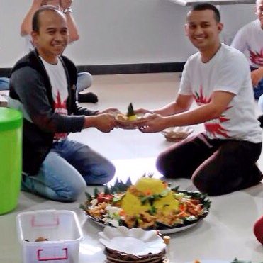 Got this first slice of the tumpeng from pak gm.... thank you pak,  it's a honor 🙏