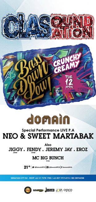 Tonight CRUNCHY CREAMY @domainOPCO with <a href="/LOOP_production/">Loop Production</a> <a href="/neo_rap/">NEO</a> <a href="/SwtMrtbk/">sweetmartabak</a> @Dj_jiggy_jig @Jeremy_Jayz &amp; more