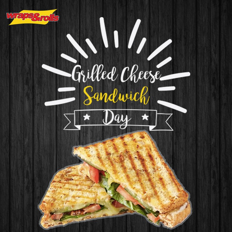 WrapsandRollsIn's tweet photo. Grilled Cheese Sandwich Day with Wraps and Rolls. Get Rs. 150 off on your order, on our app. Use Coupon Code: WNR150 https://t.co/FiqENVCDSz