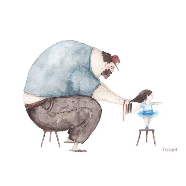 designmantic's tweet photo. Snezhana Soosh, a Ukrainian #Artist and #Illustrator, believes father-daughter relationships can be truly magical. https://t.co/RnUfpbrGFp