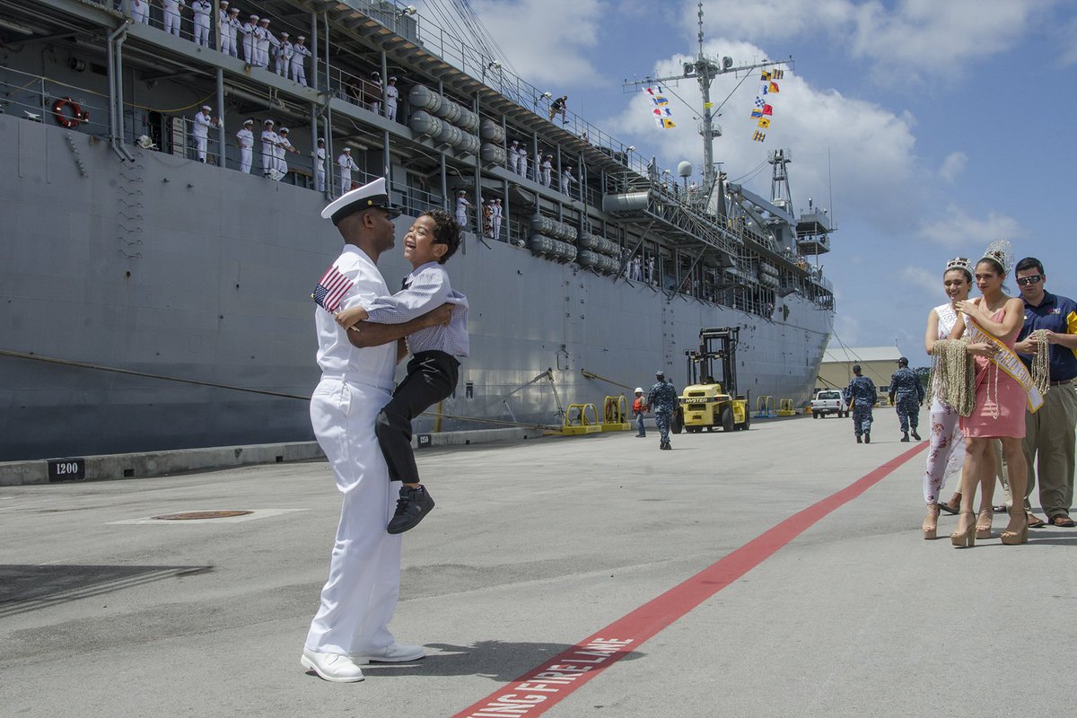 We aren't the only ones happy to see #USSEmorySLand arrive to her new homeport in Guam!