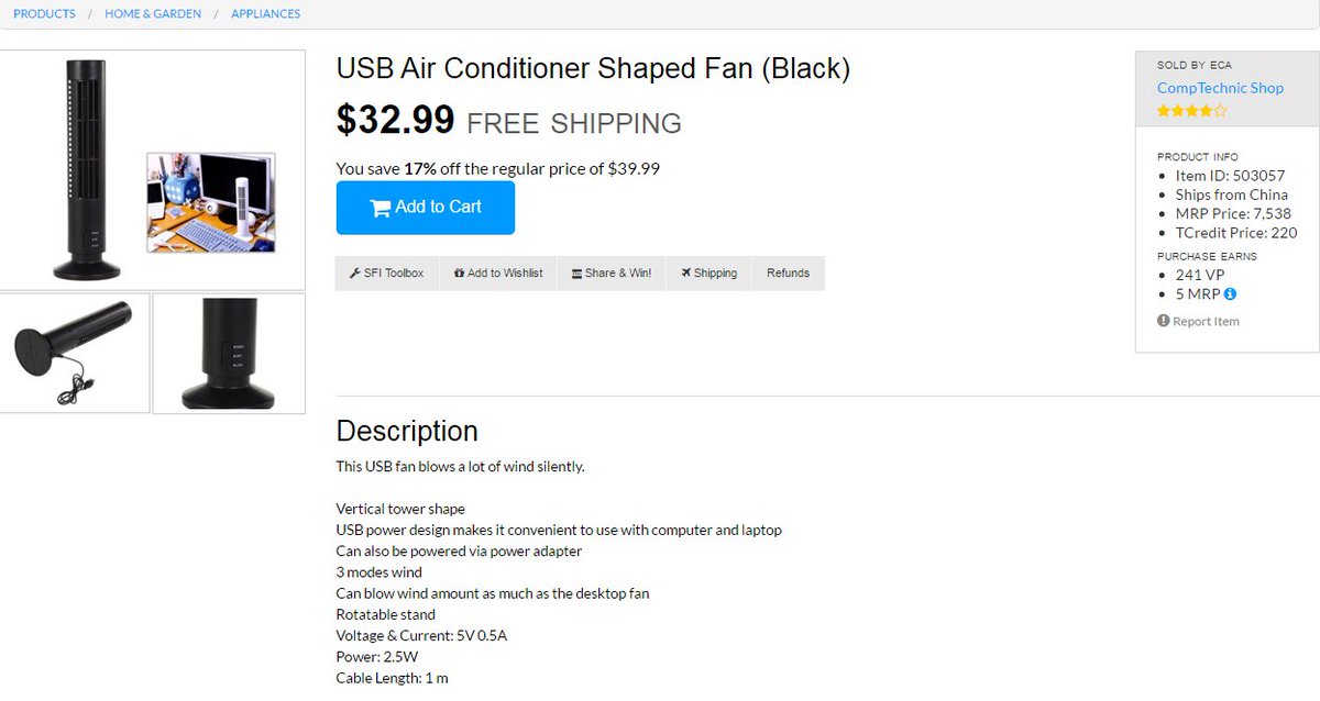 CompTechnicShop's tweet image. tripleclicks.com/detail.php?ite…

USB Air Conditioner Shaped Fan (Black)