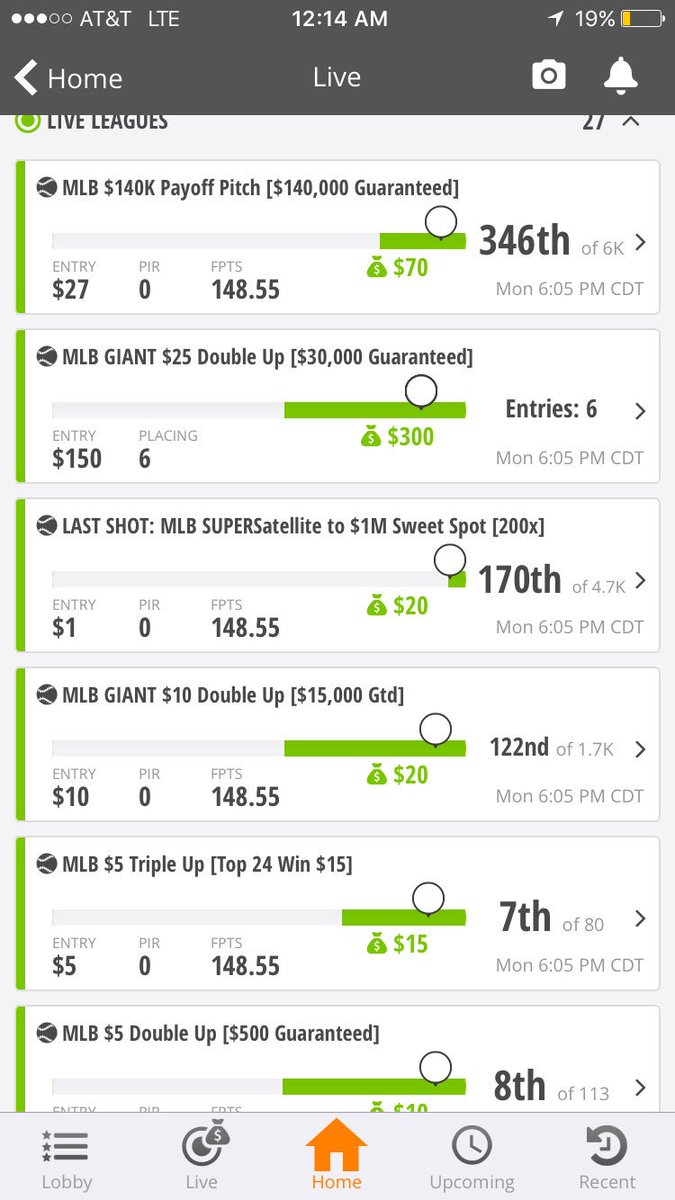 DFS_SAINT's tweet image. #MLB early #fanduel ✅
#MLB early #DraftKings ✅
#MLB main #fanduel ✅
#MLB main #DraftKings ✅