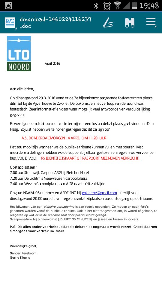 Aanmelden bezoek debat #fosfaatrechten a.s donderdag kan vandaag nog!#LTO leden. Haagse land,mist boerenverstand!