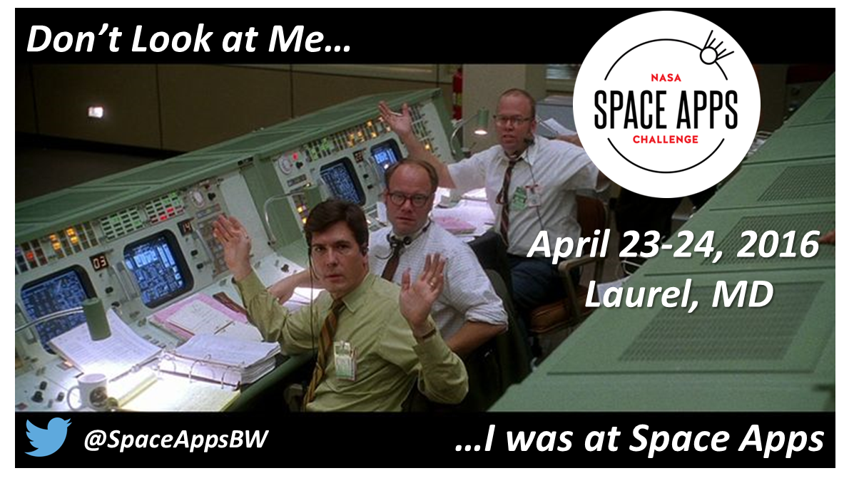 SpaceAppsBW's tweet photo. #SpaceAppsBW #girlswhocode #teencoder #robotics Register for SpaceApps Laurel MD location, April 23-24, 2016 https://t.co/l5jfOemVsT