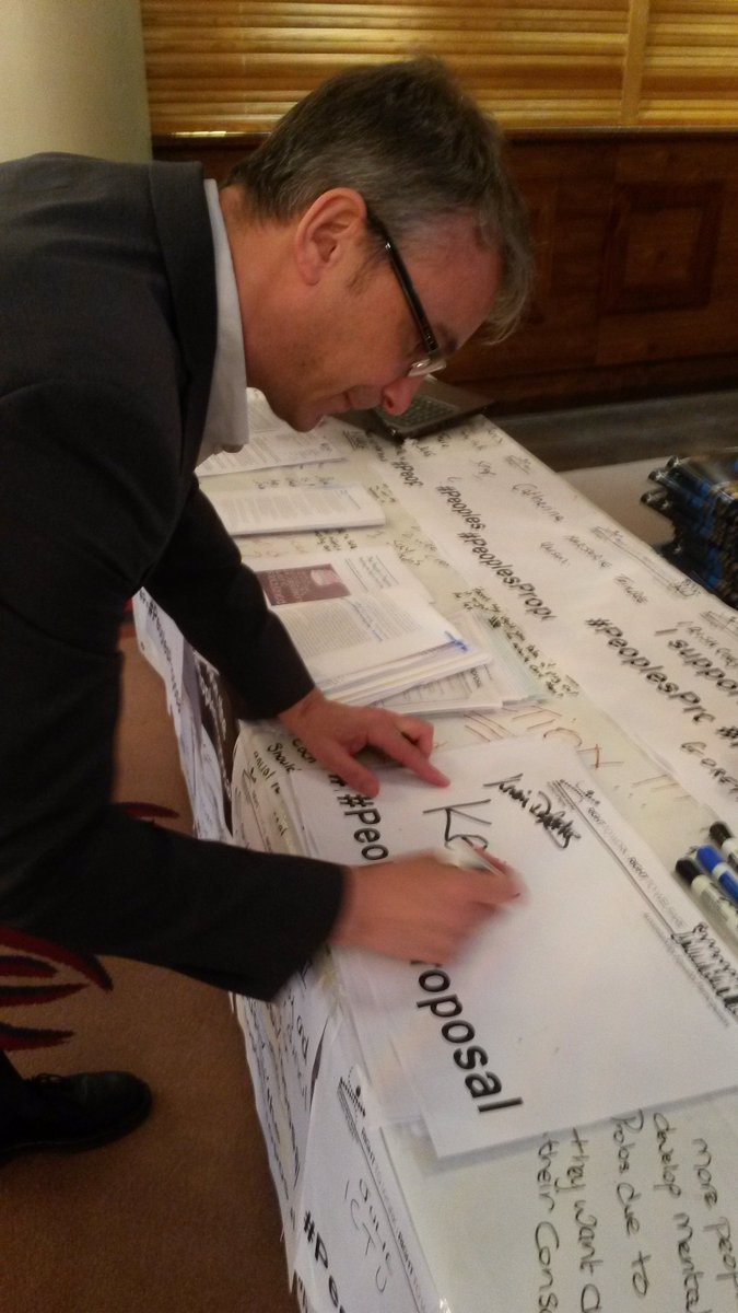 PPR_Org's tweet photo. Thank Kevin for supporting the #PeoplesProposal at #nicictu16. Gr8 support from all Trade Unions today. https://t.co/7ZRzRNQryn