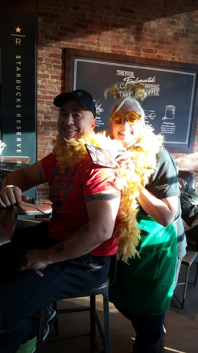 ChagrinFallSbux's tweet photo. Mark goes for the gold with #StarbucksRewards ! @diana_delghana #district379seeingstars https://t.co/G257lgI9Nx
