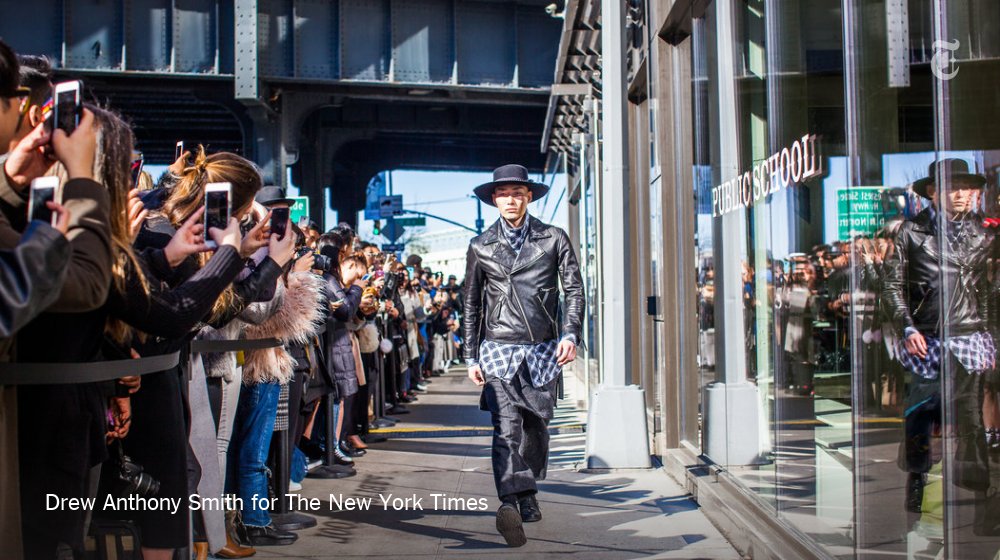 NYTFashion's tweet photo. Fashion shows in December and June? That's what Public School has decided to do https://t.co/OMF76ohllq https://t.co/sr82Ckl7C8