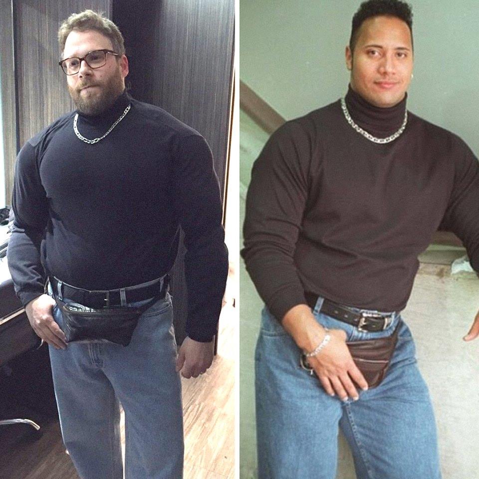 Brozkinos's tweet photo. Seth Rogen revalorise le port de la banane. https://t.co/xX55LqsFis