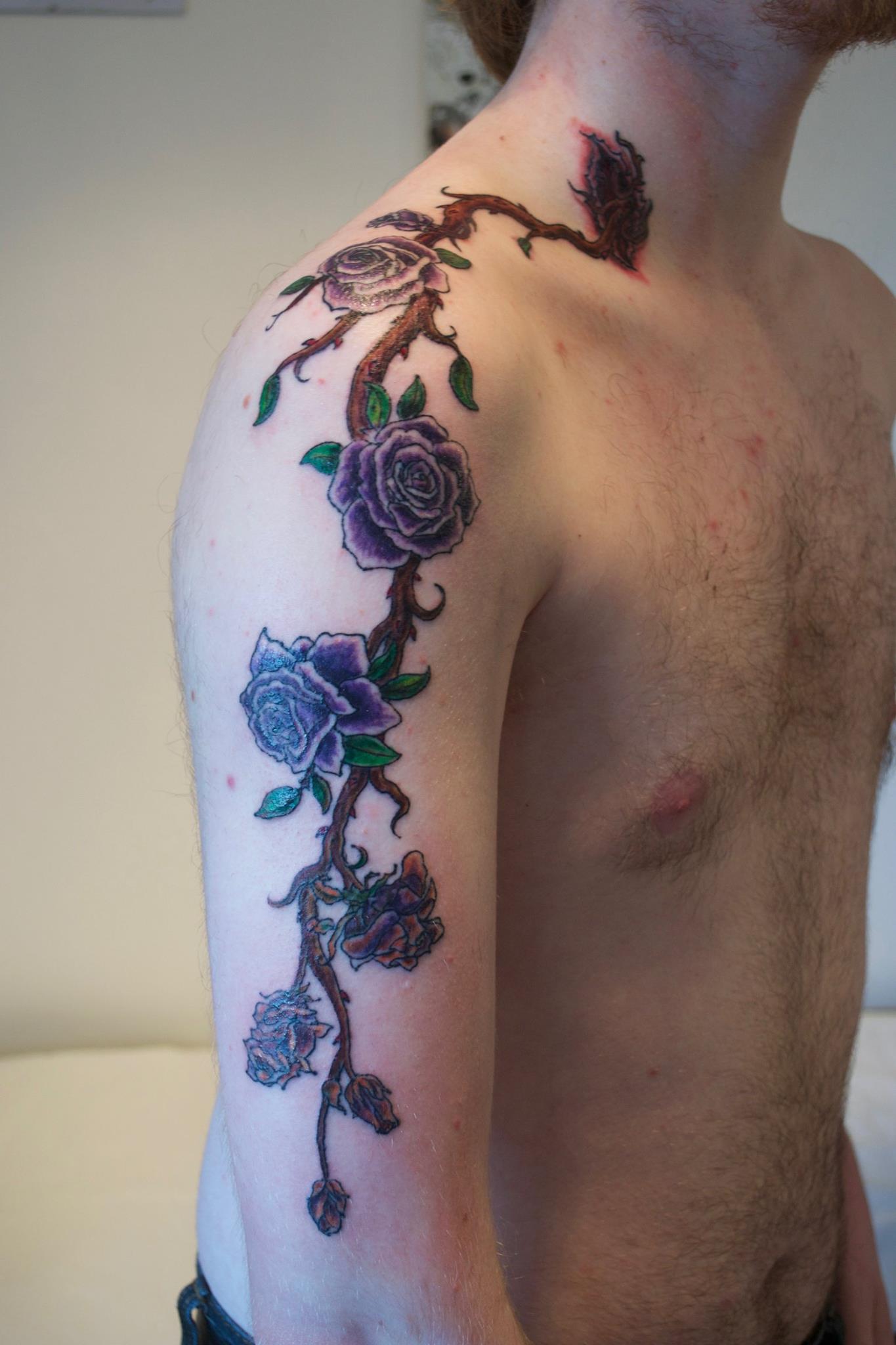Blue Rose Studio on Twitter: "Vine of purple roses going through the life  cycle from bud to flower to wilted. #tattoo #BlueRoseStudio  https://t.co/7NqcdBvqWe" / Twitter