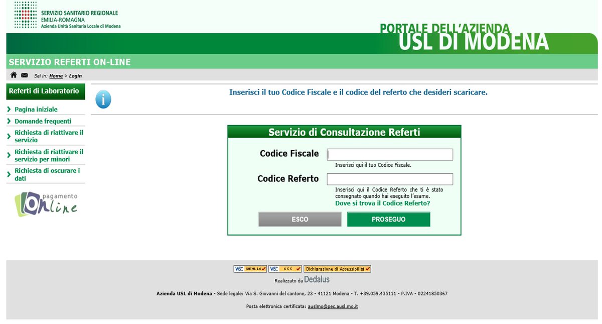 scarica referti online modena