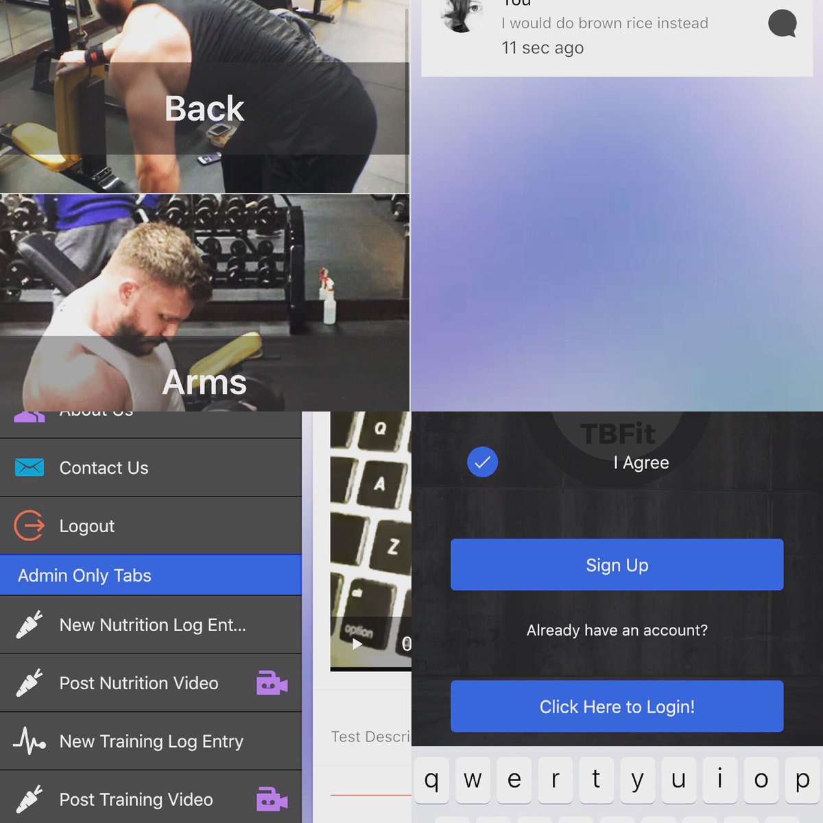 TBFitApp's tweet photo. App should be up on App Store today or tomorrow!!! Check it out, TBFit! Real access to PTs, anytime, 33 cents a day! https://t.co/rnLOOWk0yX