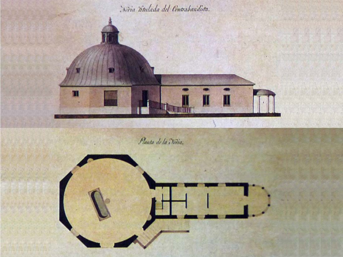 Así empezó todo, planos del recinto original ¨noria titulada del  contrabandista, o casa del contrabandista¨