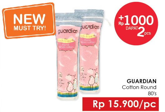 GuardianID's tweet photo. Hanya di minggu ini, #NEWmusttry GUARDIAN Round Cotton 80's promo #tambah1000 Rp 16.900 dapat 2 https://t.co/8NhdJddaq0
