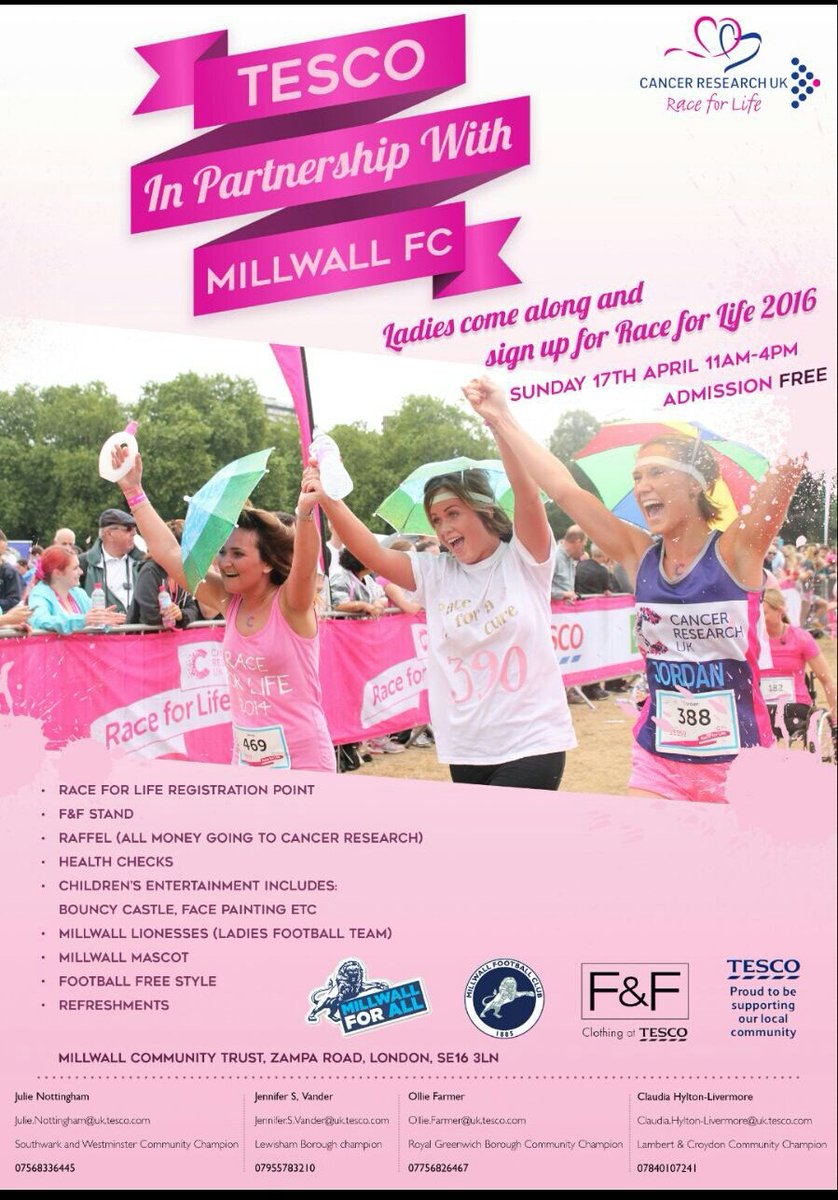 Not long to go... Pre #RaceforLife #bootcamp. This coming #sunday <a href="/Millwall_MCT/">Millwall Community Trust</a> #fitness #funday #GetFit with us!