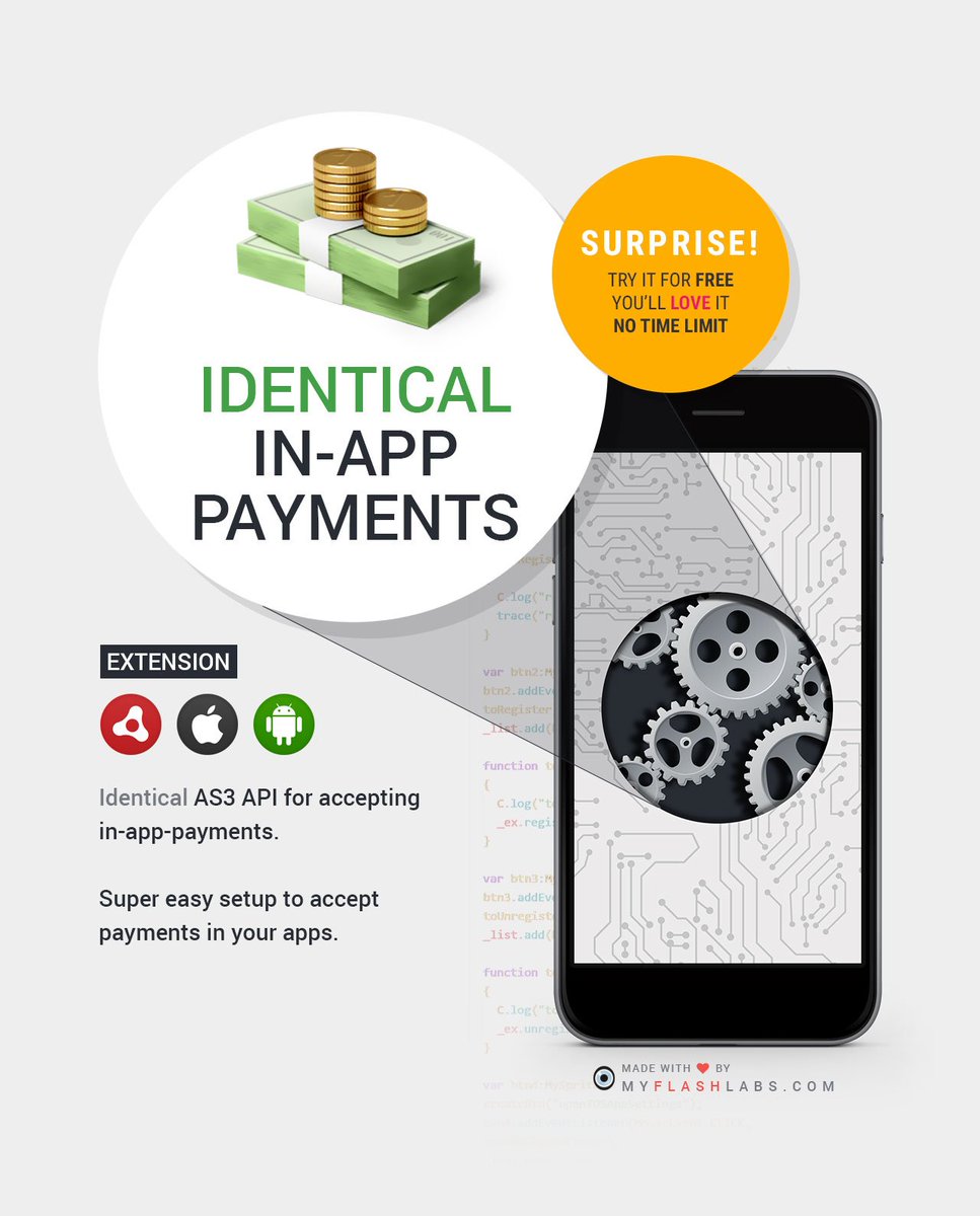 myflashlab's tweet image. The most powerful #InAppPayment #AirNativeExtension. support on Android &amp;amp; iOS!
myflashlabs.com/product/in-app…

#AdobeAir