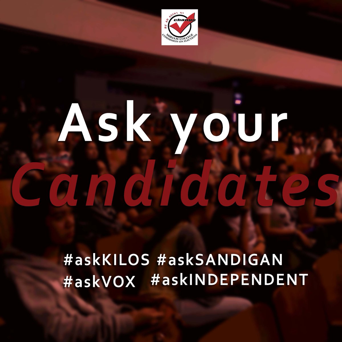 MCComelec's tweet photo. The online forum may now begin! #askKILOS #askSANDIGAN #askVOX #askINDEPENDENT https://t.co/mzWHkfgCfk