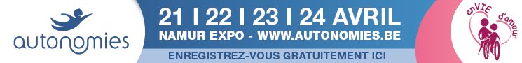 Nous serons présents au Salon Autonomie à Namur du 21 au 24 avril. Entrée gratuite sur  aidants-proches.be