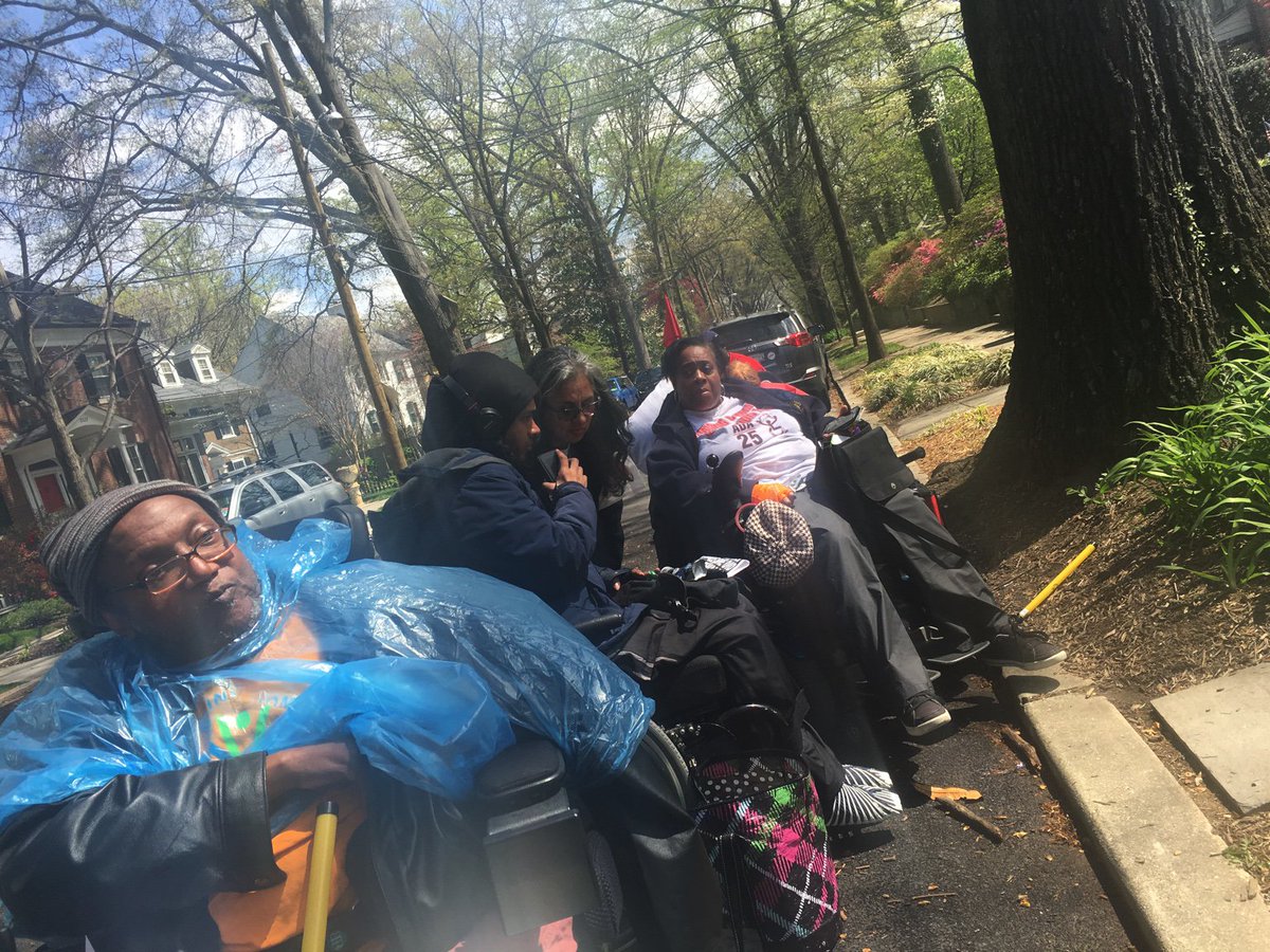 Rhoda gave the secretary’s secretary a message that we are occupying Burrell’s house <a href="/NationalADAPT/">American Disabled for Attendant Programs Today</a> #FreeOurPeople