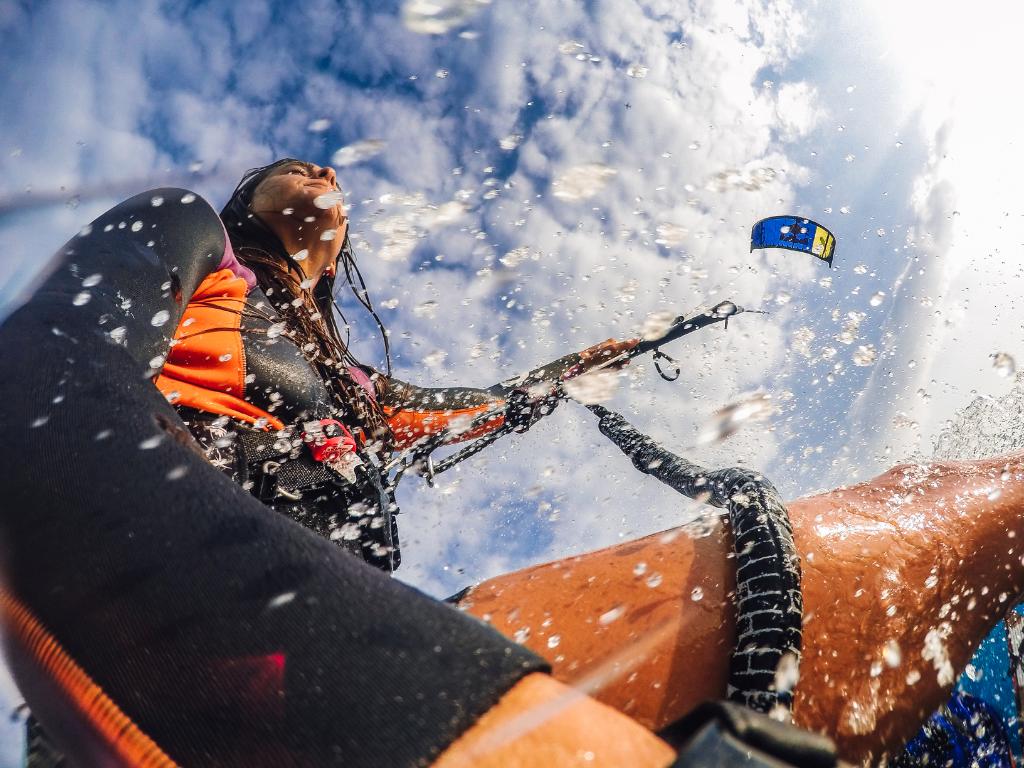 GoPro's tweet image. Photo of the Day! Gisela Pulido rips it during a Nitro City #kiteboarding sesh! #GoPro #GoProGirl