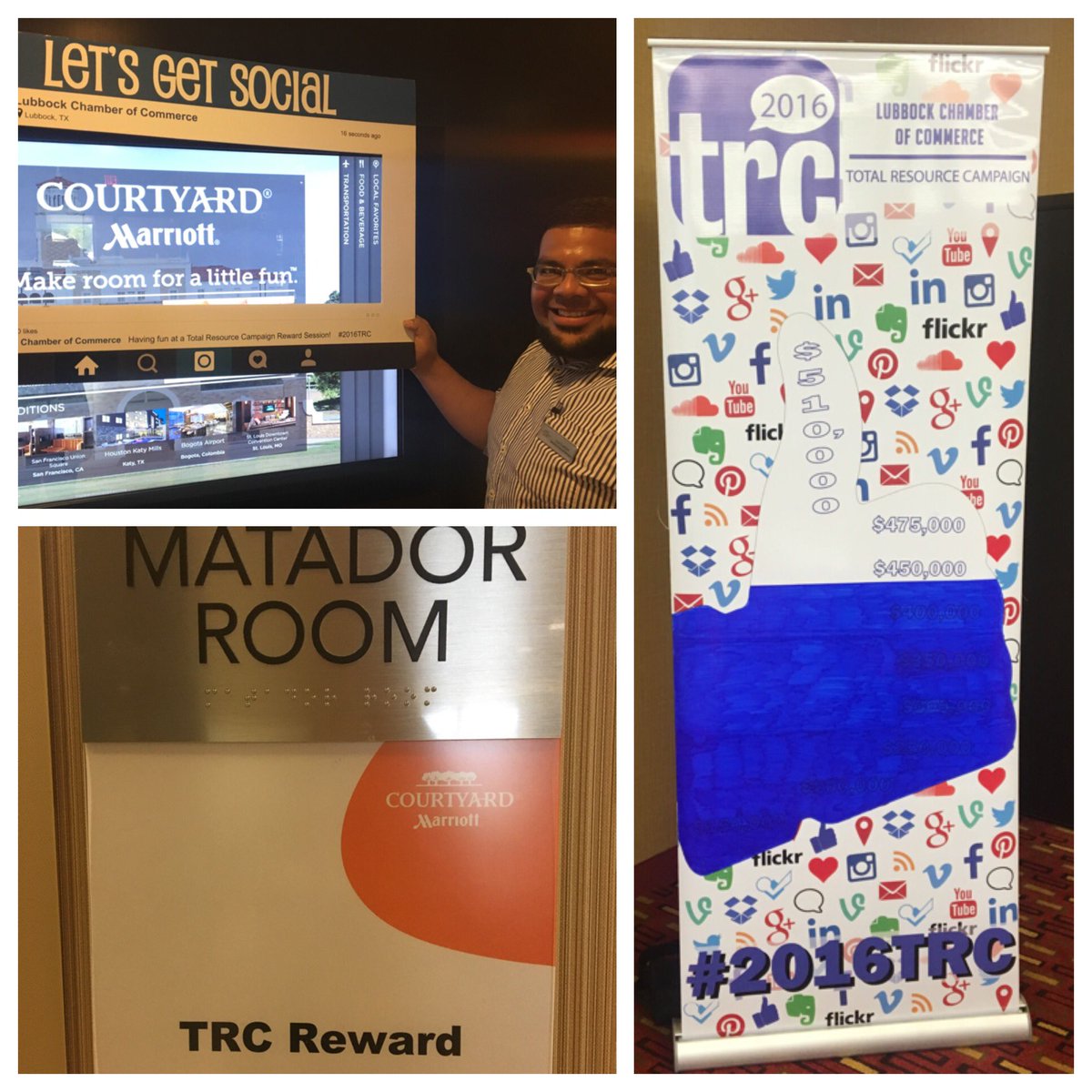 LubbockChamber's tweet photo. We are excited to be at @Marriott -courtyard LBK downtown for our 6th #2016TRC reward session! https://t.co/UEz7QbDYXq