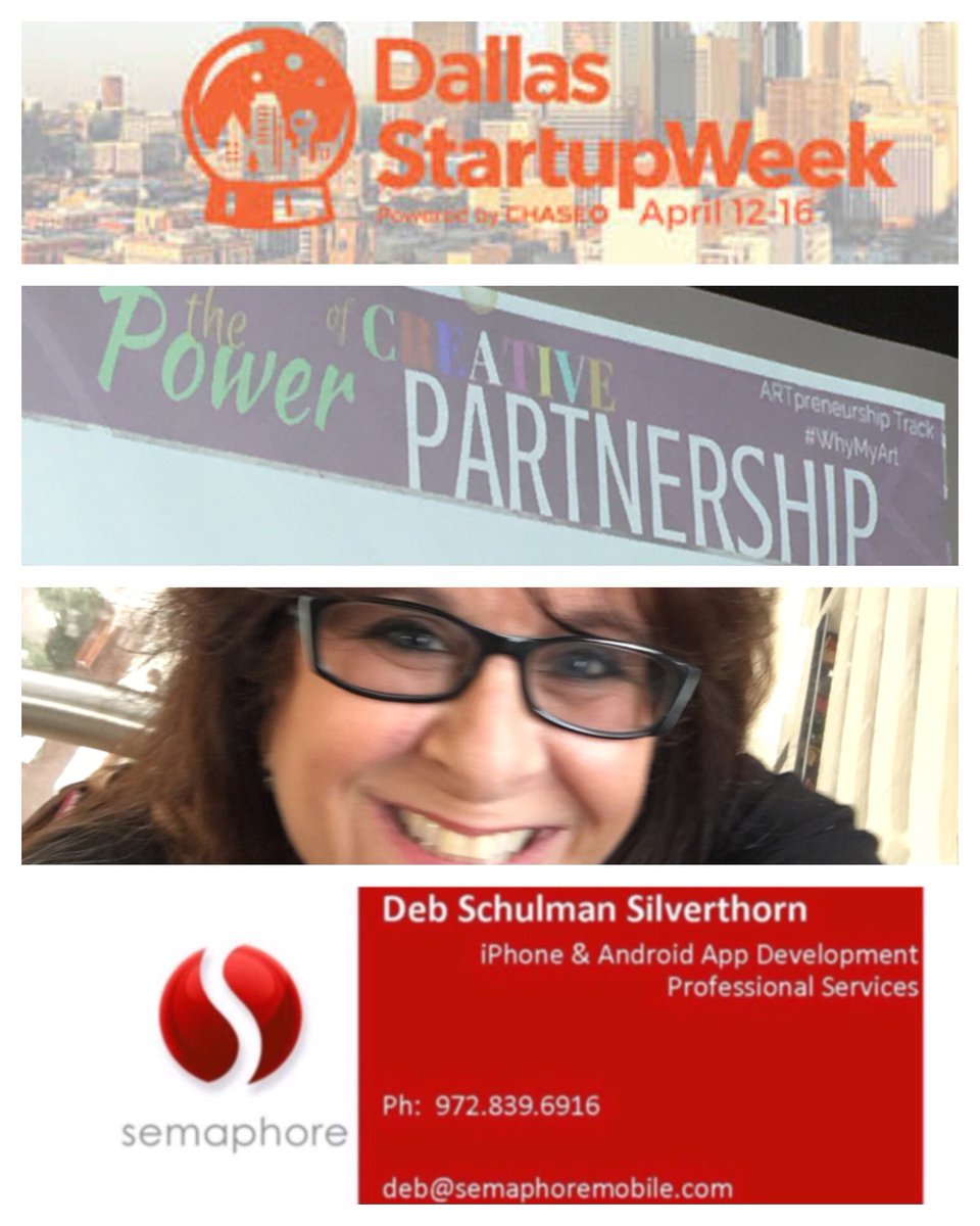 SemaphoreMobile's tweet photo. APPsolutely artsy start for https://t.co/uO36NIn1Sa @DFWStartupWeek #WhyMyArt - Be in the room, don't give up #dsw16 https://t.co/1YWGlV7hoE