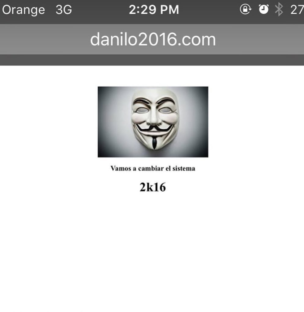 Cristopher_A01's tweet photo. Hahahahah #Hackers tumban la página de campaña de #DaniloMedina #Presidente https://t.co/VuBRT1hPY4