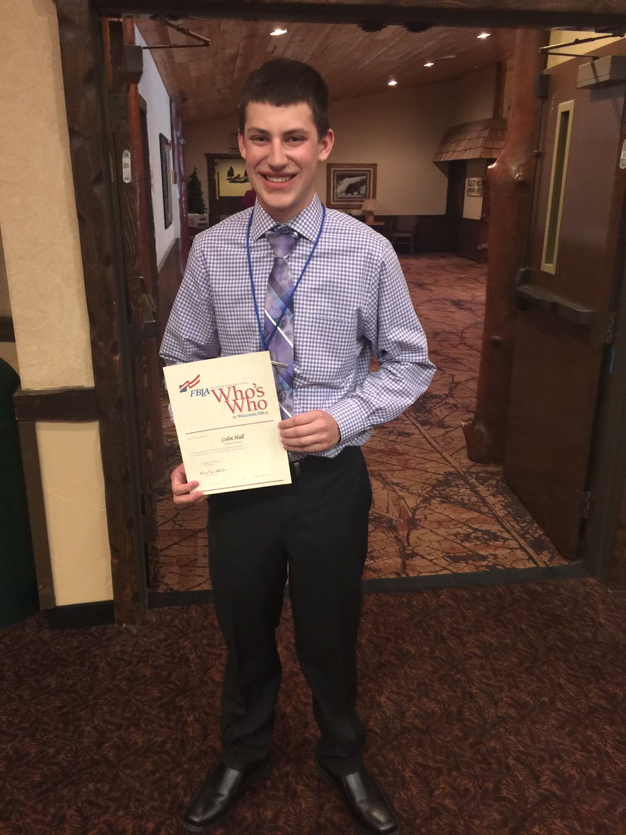 NorthSDMF's tweet photo. Colin Hall is North Middle School's #FBLA State Competition Who's Who! #WisconsinFBLA #goodkids https://t.co/8OMossy8nl