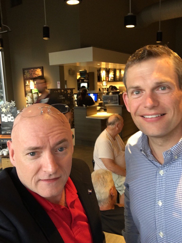 StationCDRKelly's tweet image. Crazy who you just run across at #starbucks in the AM. Last time I saw @Astro_Andreas was in space last September!