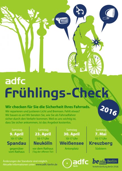 bikesurfberlin's tweet photo. @ADFC_Berlin has some free #bike check events this pring! Get an inspection, make small repairs. #Freeinberlin https://t.co/tnvNS77WPQ