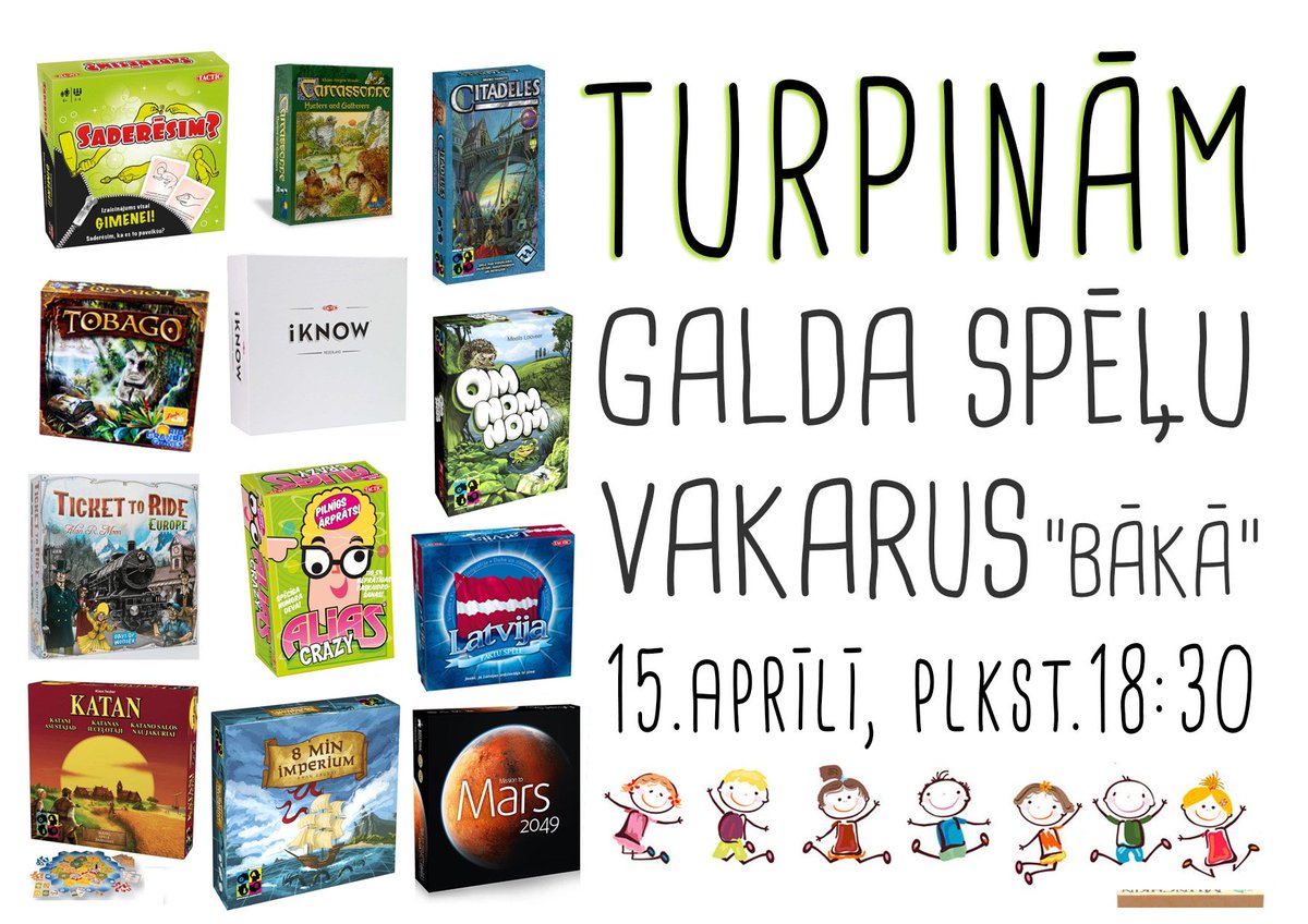 jicBAAKA's tweet photo. Galda spēles BĀKĀ, jau šajā piektdienā 18:30! Tiekamies! https://t.co/YpVT91WdG5