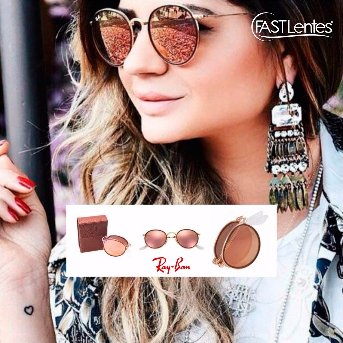 FastLentes's tweet image. Ray Ban Round Metal dobrável, o exclusivo fazendo você ser única.
.
fastlentes.com.br