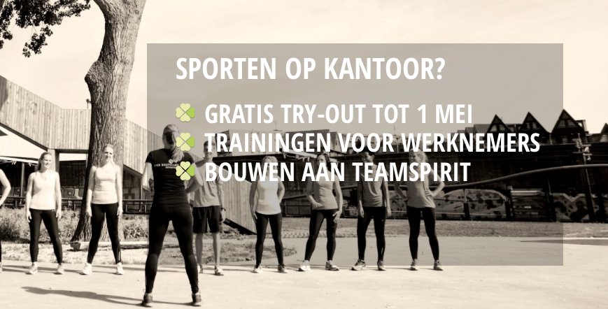 Sporten op kantoor? Vraag gratis try-out aan tot 1 mei. Laat via tbcc.nl/business-bootc… uw contactgegevens achter.