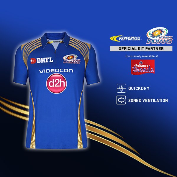 PerformaxIndia's tweet photo. The Mumbai Indians jerseys come ready to face the toughest encounters. A perfect fit for champions! #MIinPerformax https://t.co/AR3J7XFpNy
