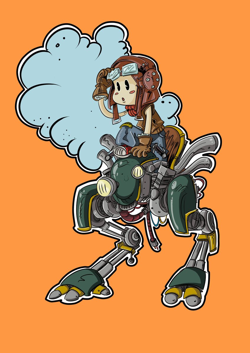 MRAartworks's tweet image. Little walker gear. 
#artwork #steampunk #bipedal #vehicle #cartoon #photoshoppainting #walkergear