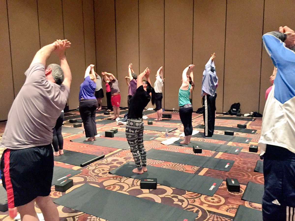 eprentise's tweet photo. Rise and shine @COLLAB_OAUG! Thank you @Chain_Sys for the #gowtheflow #yoga and a relaxing start to day 2 @ #C16LV https://t.co/nPEbHFdTNZ