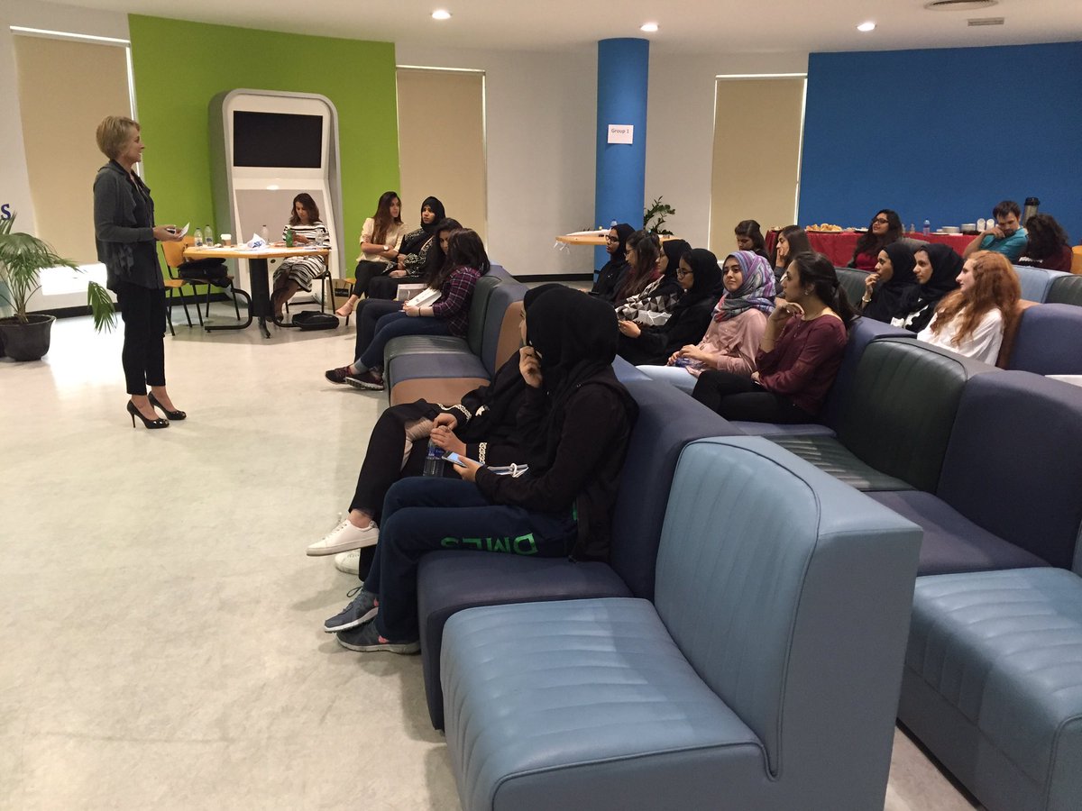 WIEAUD's tweet photo. Discussion about "Stepping out of the comfort zone" with @ericsson #AUDEmpoweringWomenInSTEM @AUDubai @CGIU https://t.co/bzEm3eHpaW