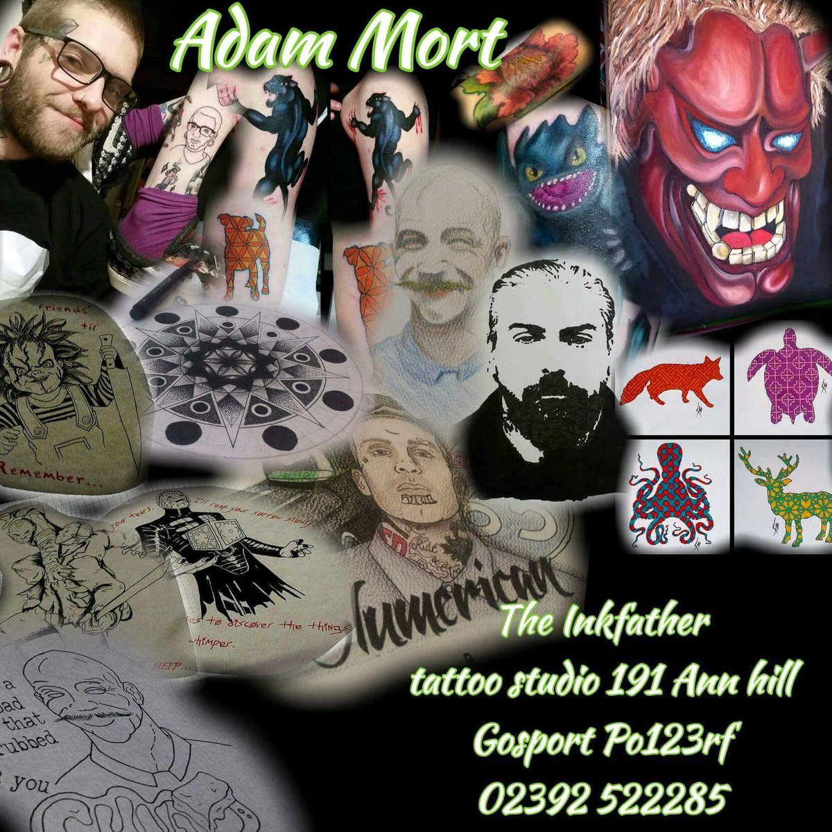 AdamMortTattoos's tweet photo. Here I am twitter!!  #tattooink #tattoooftheday #tattoo https://t.co/XSQEZ4ymH6