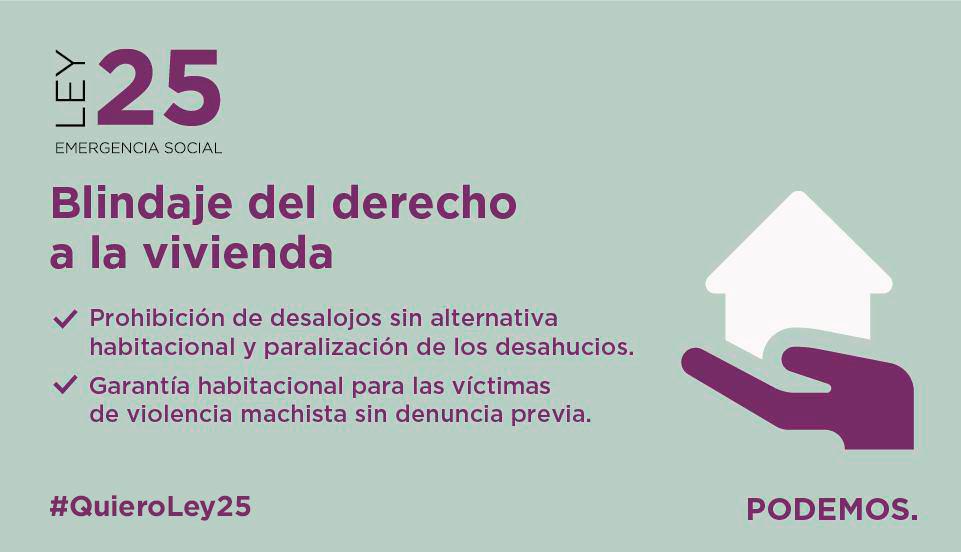 PODEMOS's tweet photo. Hoy presentamos en el Congreso la Ley 25 para atender la emergencia social de nuestro país #QuieroLey25 https://t.co/n20oSX9rtI