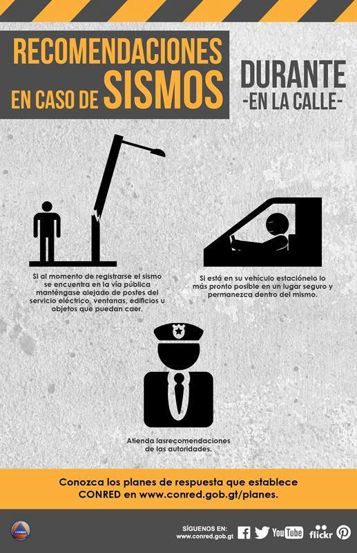 ConredGuatemala's tweet photo. Recomendaciones en caso de sismos -Durante- https://t.co/zJ11r0uwpe