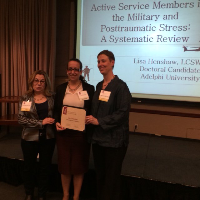 AdelphiSWDean's tweet image. SW Night-NY Academy of Medicine- Congrats to Lisa Henshaw-a terrific Ph.D. candidate who presented her research