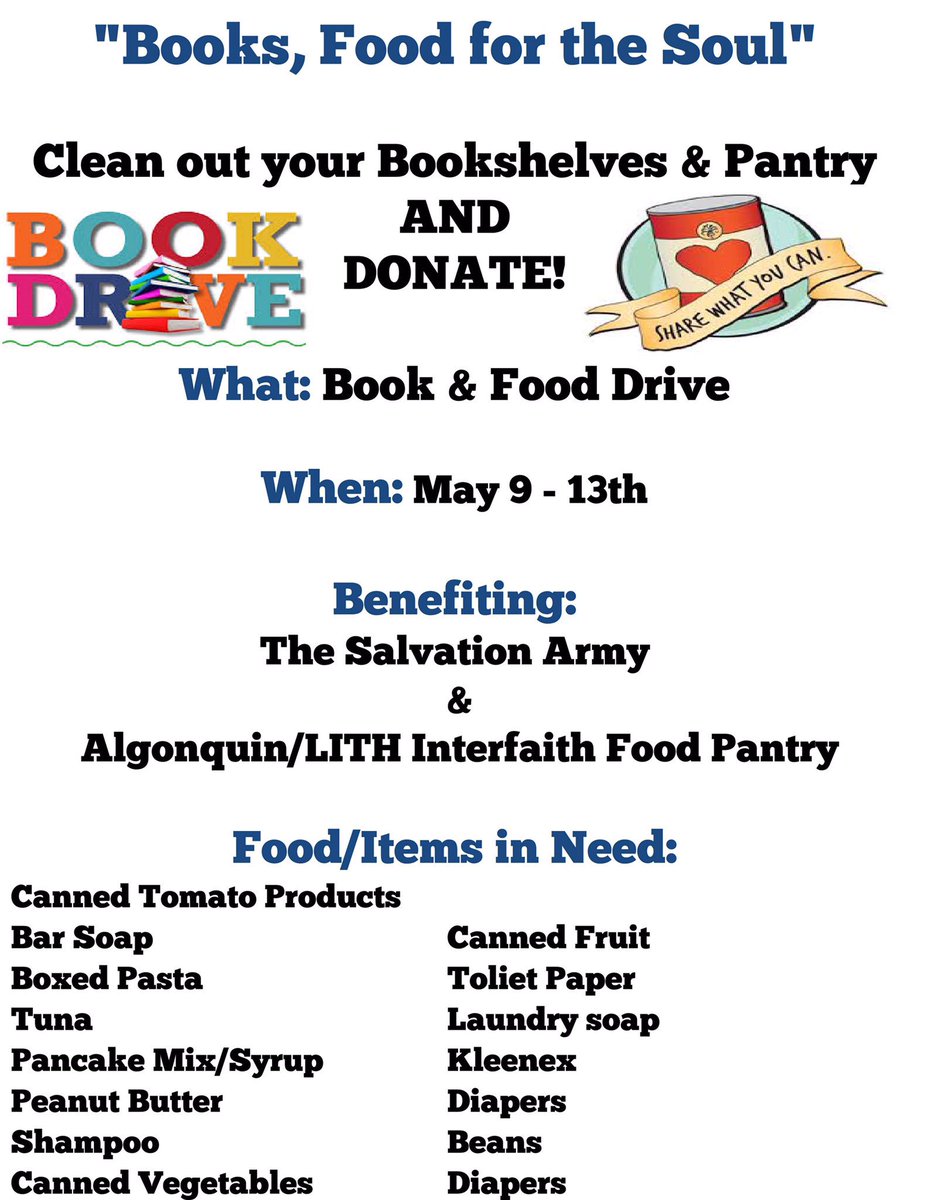 Heineman Hawks On Twitter Hms Food And Book Drive Helping The