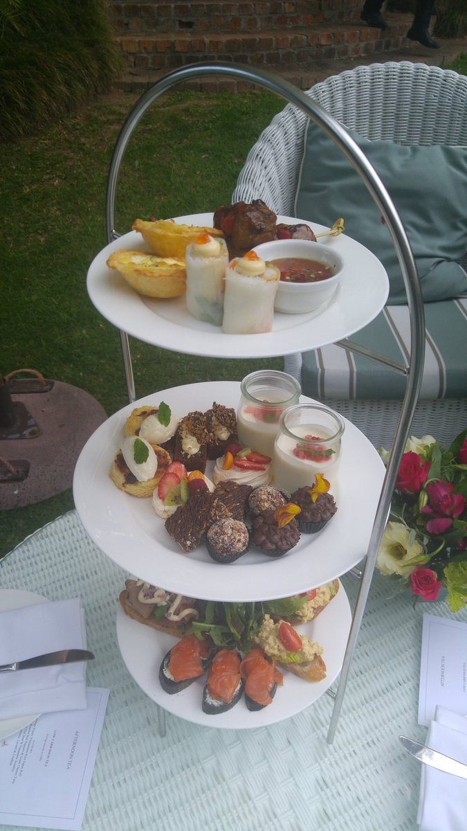 ai_video_s's tweet photo. Starting off with a low carb afternoon high tea in the beautiful gardens at the @McGrathHotels #CellarsHohenort https://t.co/9dehLC9y9F