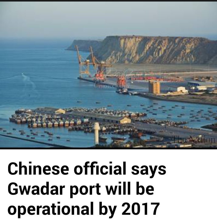 wishrajpoot's tweet photo. Chinese official says #GwadarPort will be operational by 2017
#CPEC
#CPECPakistan
https://t.co/3GVWLjox89 https://t.co/jExJvk8eVf
