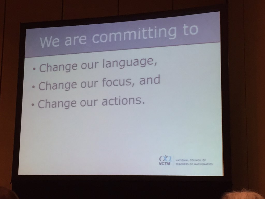 MathEdJen's tweet photo. Thinking deeply about our role as math ed. @NCTM is taking a #learnerstance and revisiting the complexities #nctmrc https://t.co/pmdZktbMeZ