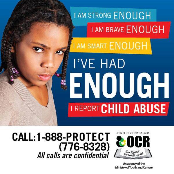 UNICEFJamaica's tweet photo. Don't wait until another young 🇯🇲 life is destroyed by child abuse. Report it. Call 1-888-PROTECT. #KeepChildrenSafe https://t.co/omMGrVyWXS