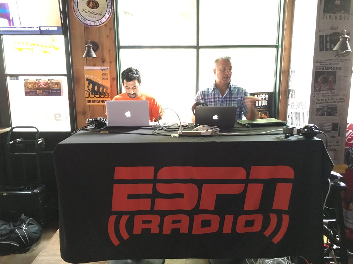 SoundGuyFletch's tweet photo. Gettin ready LIVE @CTailgate for @johngranato and @The_Raheel on @espn975. Here until 2pm. Stop by and say hi https://t.co/VlM4oYNm8Y