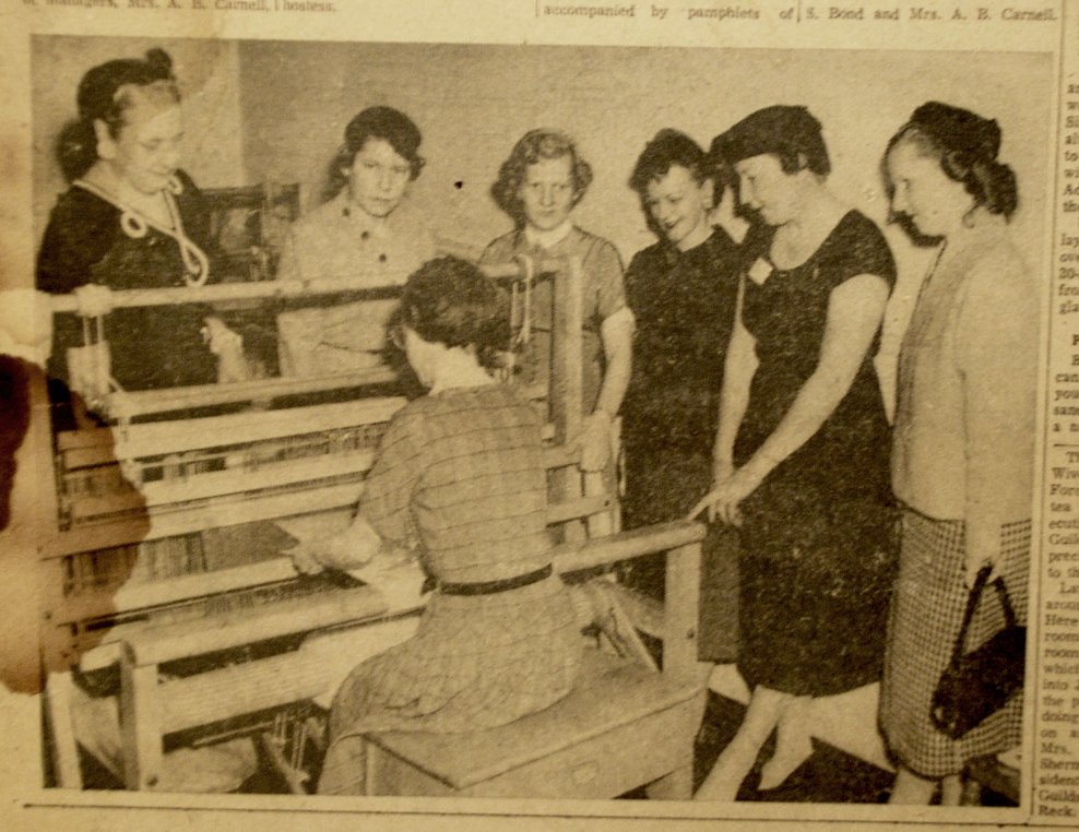 TheAnnaTCentre's tweet image. Putting together a presentation for Textiles - here's an old shot of Anna Templeton doing a weaving demo!