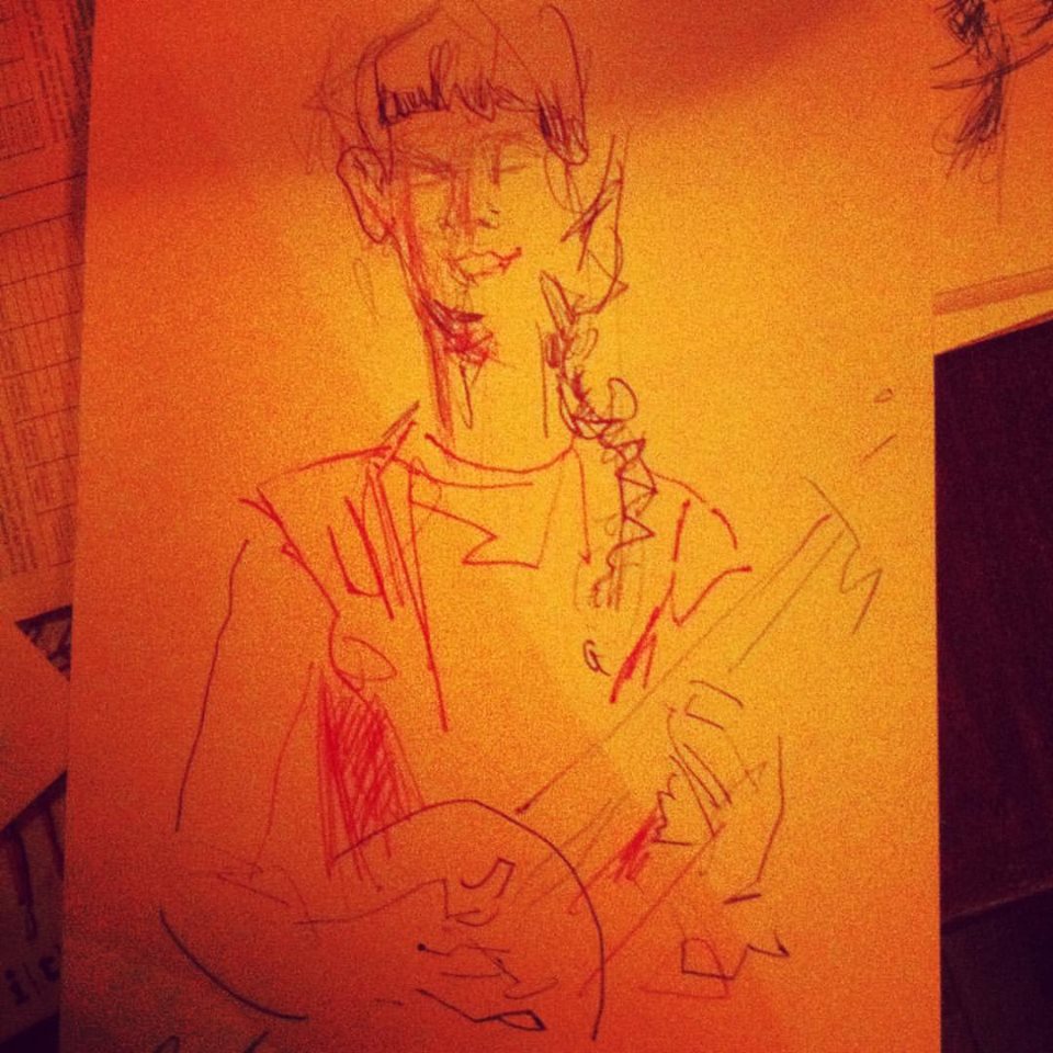 Brassland's tweet photo. A new #drawthekit piece, courtesy of Catherine Barron from @thisisthekit's show at Cleere's in Kilkenny: https://t.co/4fhoqGgzQN