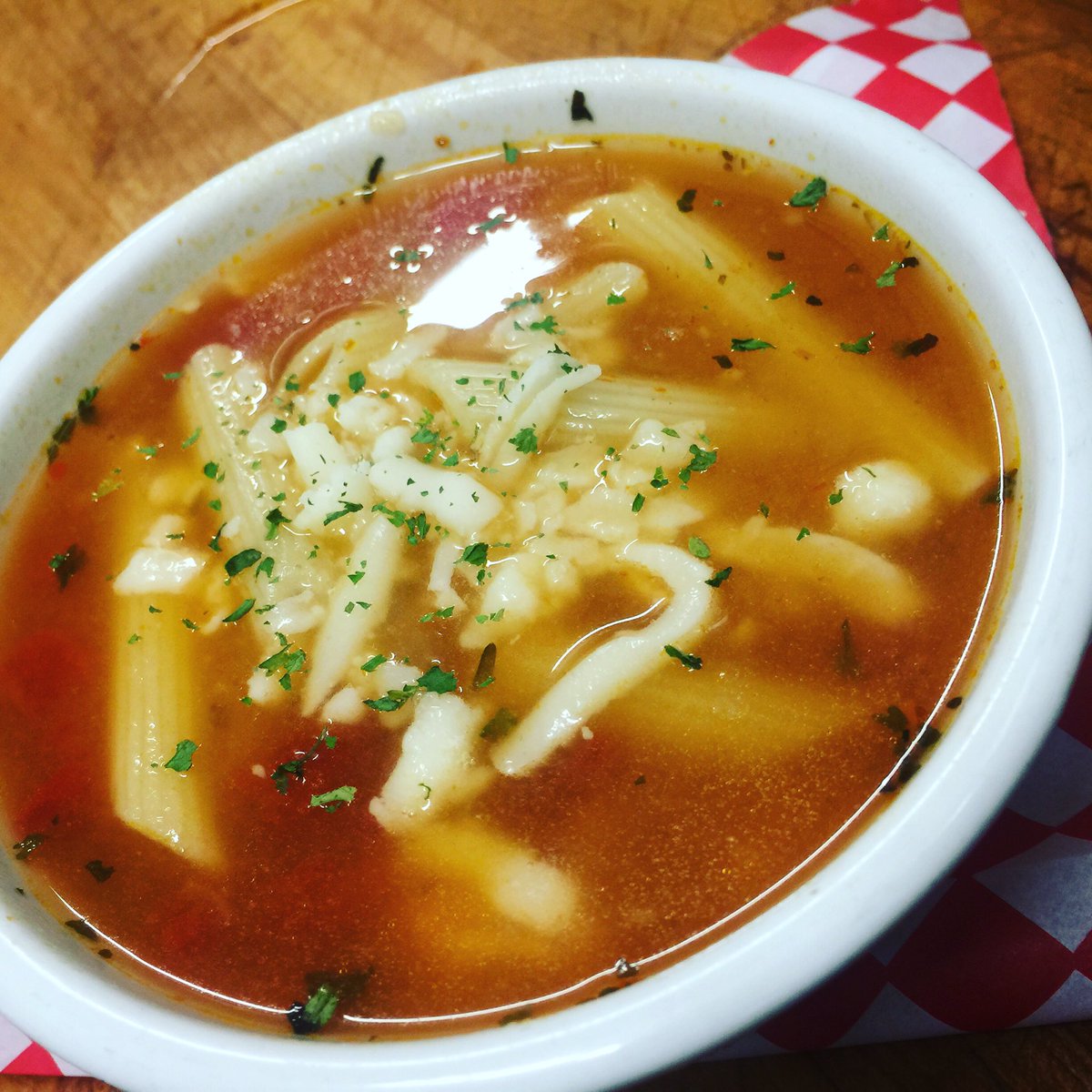 corrinasonmain's tweet photo. Come try our all new Chicken Parmesan Soup! We might be a little biased but we think it's delicious 😊 https://t.co/zLdHSpxhB4